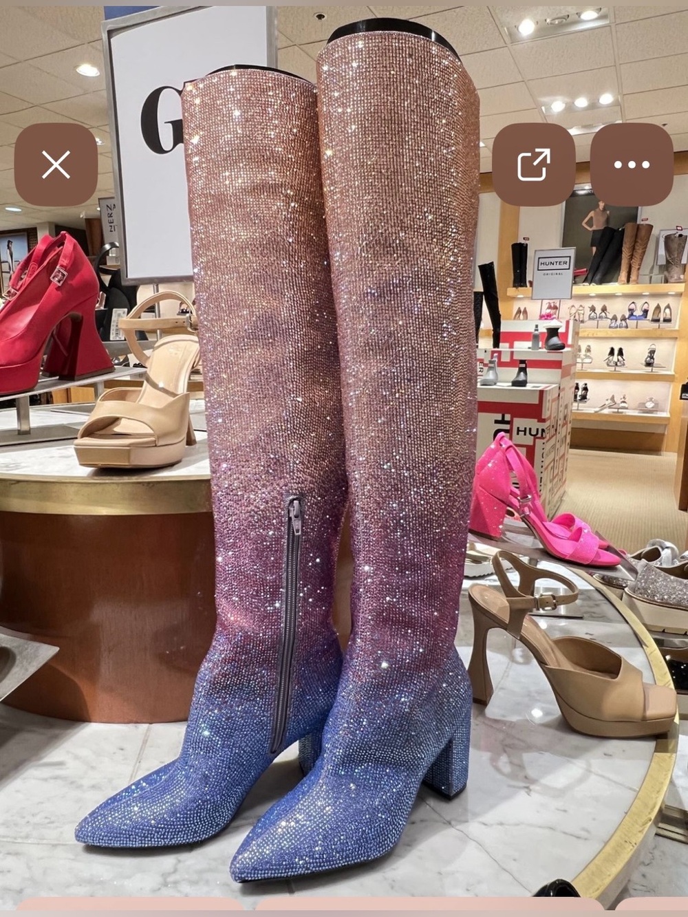 Size 7 Crystal gradient embellished GB brand over the knee boot - Picture 10 of 13